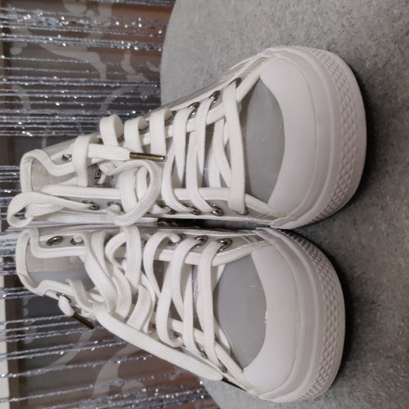 Adidas Nizza size 61/2 not true to size  transparent shoes all white - Picture 1 of 6